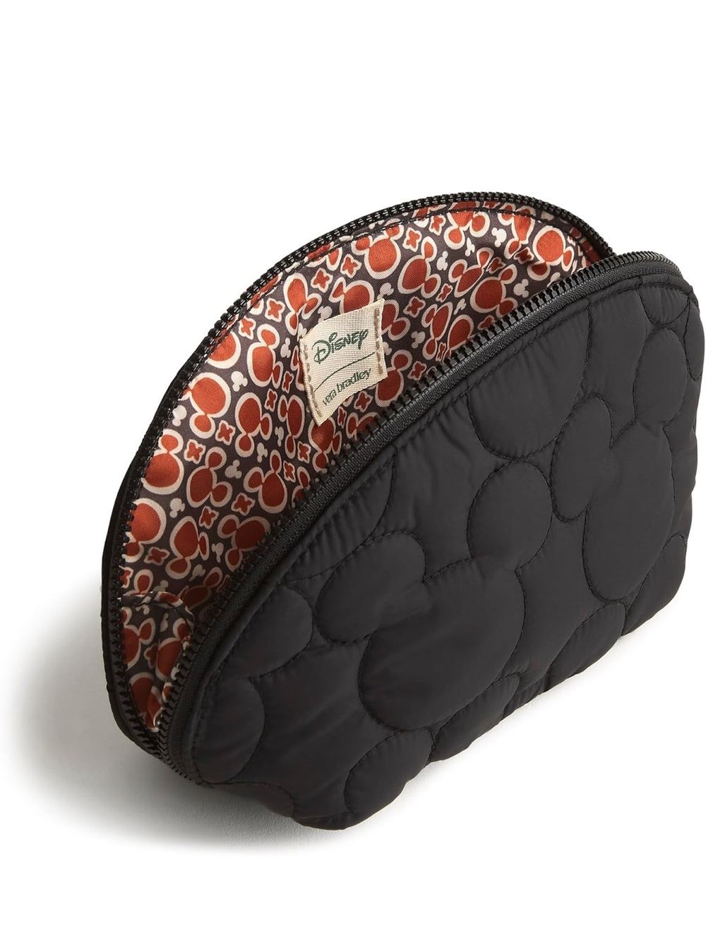 Vera Bradley Black Mickey Mouse Quilted Mini Dome Cosmetic Bag